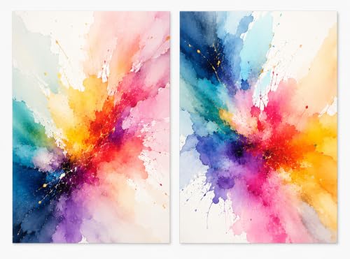 ICE ARMOR Extra-Large Set of 2 Pastel Watercolor Bloom Abstract