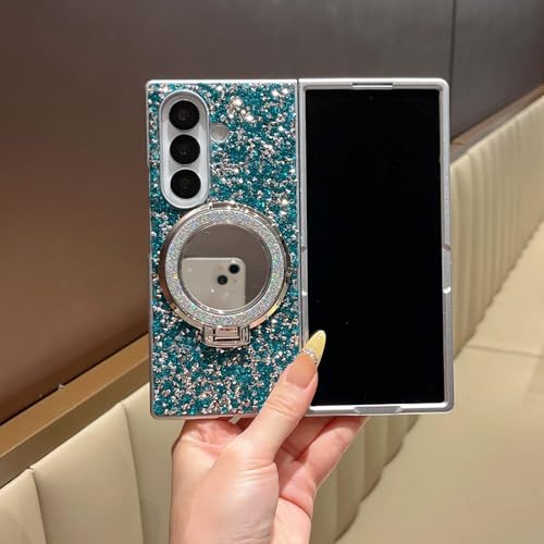 Housse Galaxy Z Fold 3 verte pour éviter les rayures d'écran grâce au rabat aimanté