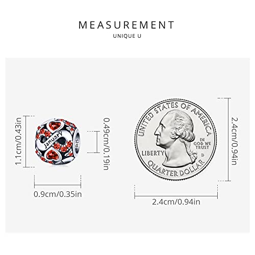 WOSTU 925 Sterling Silver Birthstone Bead Charm Jewelry for Charms Bracelets for Women Mother Sister for Gifts for Birthday Mother's Day Thanksgiving Christmas4