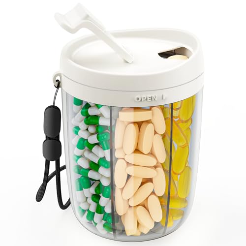 Image of PULIV Large Pill Bottle Organizer Anti-Mix Design, 6 Slots, 20 Labels