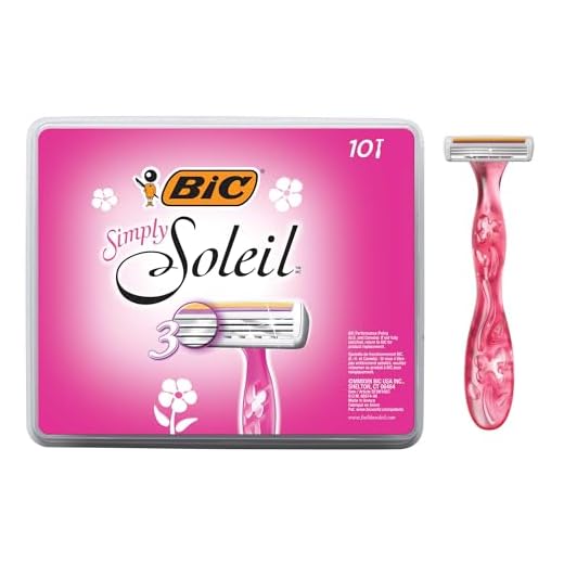 BIC Soleil Simply Smooth Women's Disposable Razors, 3 Blades With Moisture Strip For a Silky Smooth Shave, 10 Piece Razor Set