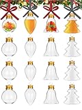Yotako 16Pcs Fillable Christmas Ornaments, Booze Balls Christmas Ornaments Clear Ornaments for Drinks Christmas Booze Balls (4 Style, 50ml), Gift
