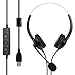 ATopoler Cuffie USB Cablate con Microfono Cancellazione del Rumore e Controlli Audio, Cuffie USB Cablate per PC Super Leggere e Confortevoli per Chiamate di Lavoro Call Center Skype Chat Conference