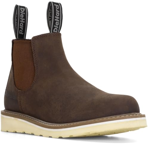 DieHard Colt Chelsea Boot, Waxy Brown Leather, Slip-Resistant, White Wedge Sole2