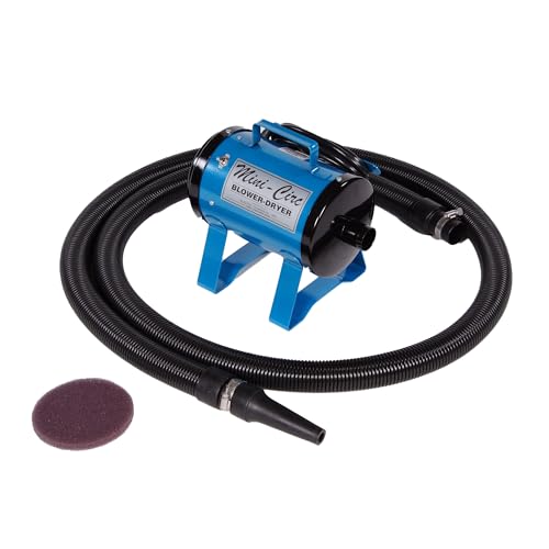 ECC Mini-Circuiteer Portable Livestock Groomer & Blower - Lightweight Animal Blow Dryer Metallic Blue