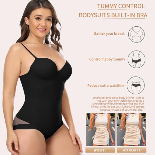 Image of JOYSHAPER Bodysuit with Built in Bra for Women Tummy Control Shapewear Backless Shapewear Top Slimming Body Shaper