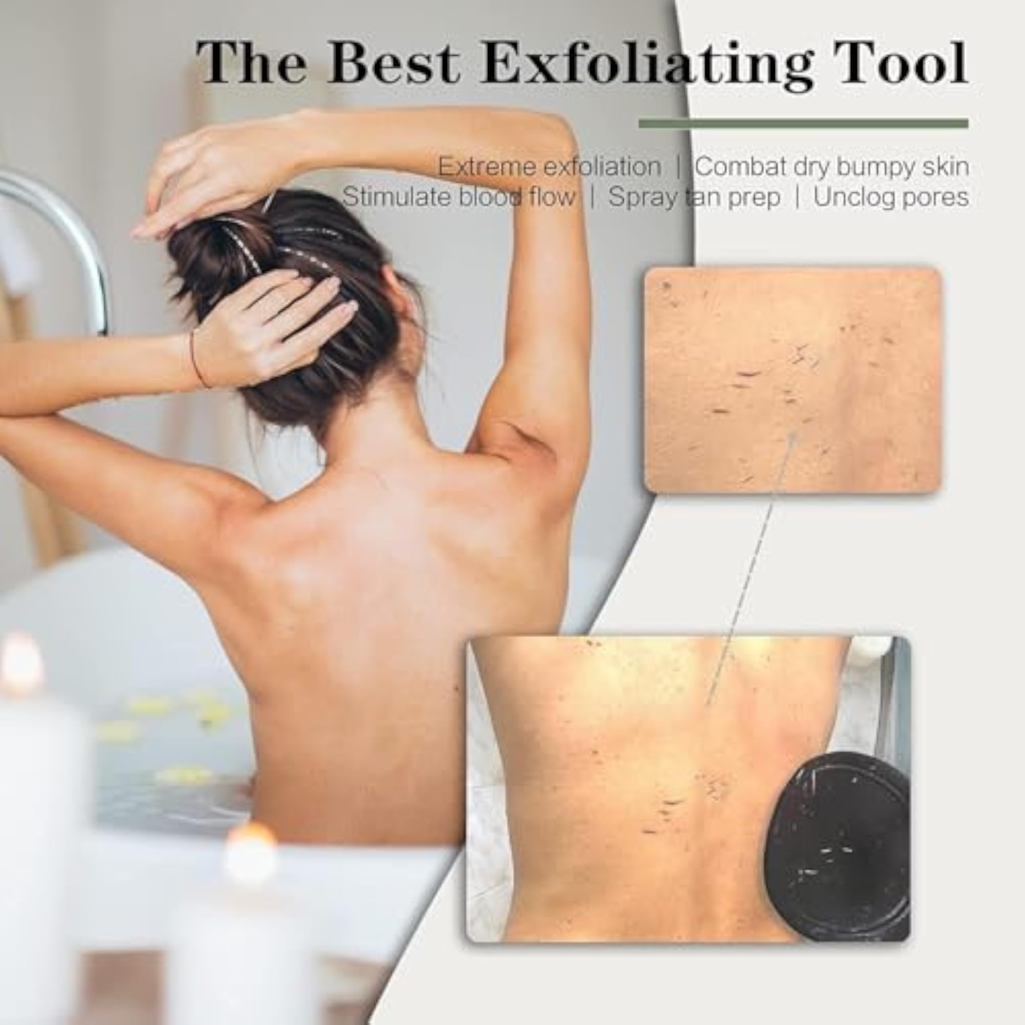 Natural Exfoliating Bath Scrub Glove, Black, Gift for Her