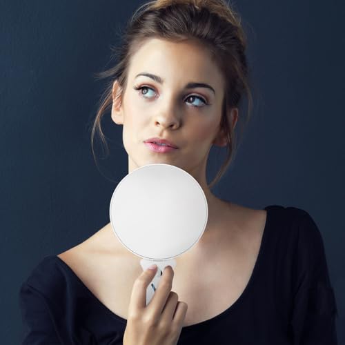Espejo portátil doble cara plegable para maquillaje miniatura 4