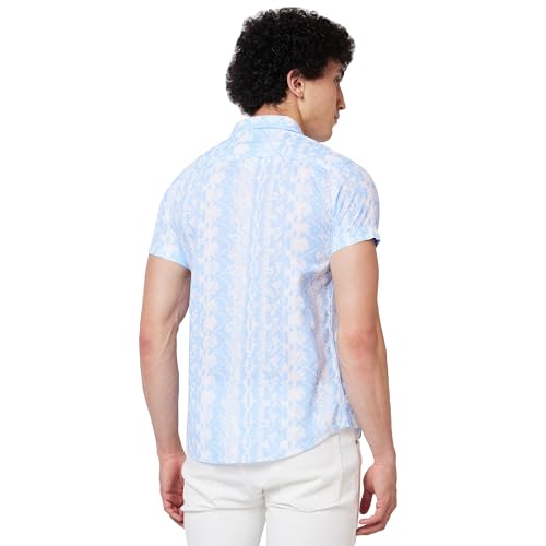 Image of Spykar Men's Regular Fit N /A Half Sleeve Printed Casual Shirts