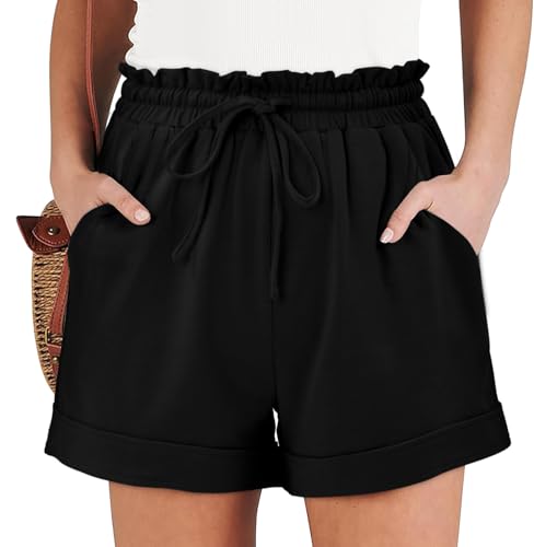 Angerella Women Casual Shorts Drawstring Comfy Elastic Waist Shorts Summer Pull On Short Pants with Pockets