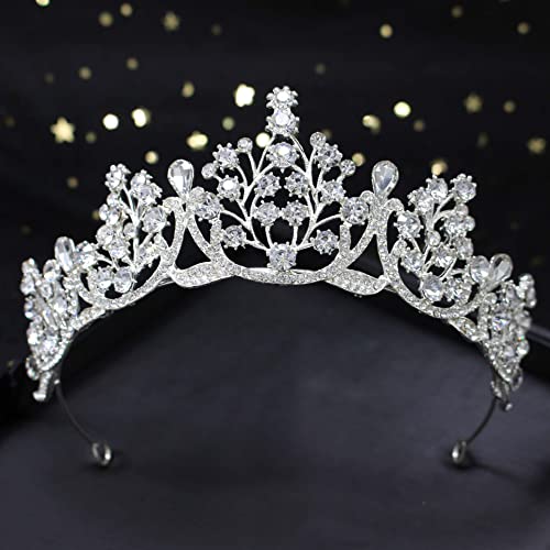 Glänzend Mädchen-Kristall-Tiara Prinzessin Braut Stirnband Kostüm Frauen-Hochzeits-Krone Abschlussball-Geburtstagsfeier Festzug Weihnachten Halloween Kuchen Topper Geschenk Cover