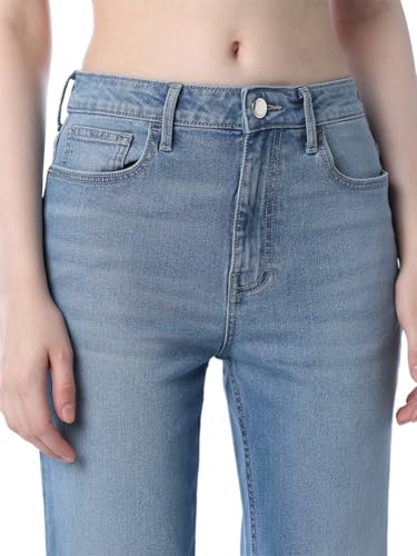 Image of ONLY Women's Solid Flared High Rise Black Jeans