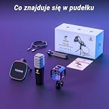 TONOR Dynamiczny Mikrofon Wokalny do Śpiewu, Ręczny Przewodowy Mikrofon do Karaoke, Kardioidalny Mikrofon Studyjny z Kablem XLR o Długości 4.5M, Odpowiedni do Głośników, Mowy i Aktywności