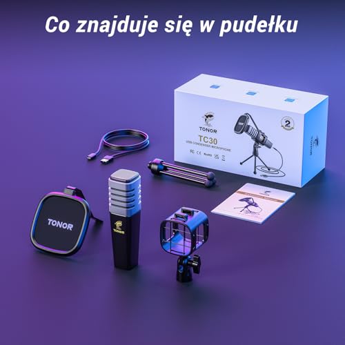TONOR Dynamiczny Mikrofon Wokalny do Śpiewu, Ręczny Przewodowy Mikrofon do Karaoke, Kardioidalny Mikrofon Studyjny z Kablem XLR o Długości 4.5M, Odpowiedni do Głośników, Mowy i Aktywności