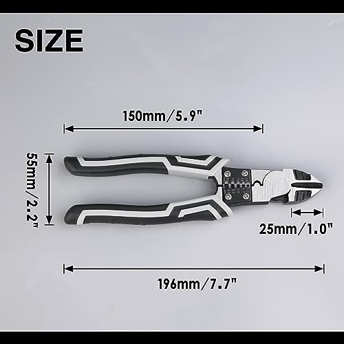 LEONTOOL Diagonal Cutters Pliers with Wire Stripper 8 Inches Heavy Duty Wire Cutters with Crimper - Image 4