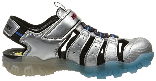 Skechers Skechers Kids Magic Lites-90482L Light-Up Sandal (Little Kid),Silver/Blue,2 M US Little Kid