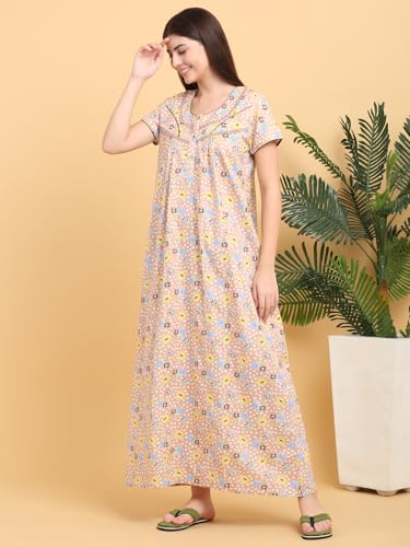 Image of Sweet Dreams Women's Cotton Maxi Night Dress Nightgown