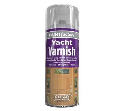All Purpose Yacht Varnish 400ML - Professional Gloss Finish Spray Wood Color Paint - 13.5 Ounce, Clear