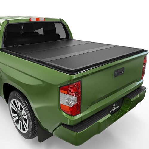 YITAMOTOR FRP Hard Tri-fold Truck Bed Tonneau Cover Fits for Toyota Tundra 2022 2023 2024 2025 5.5ft Bed (Excl. Trail Edition) with Deck Rail System