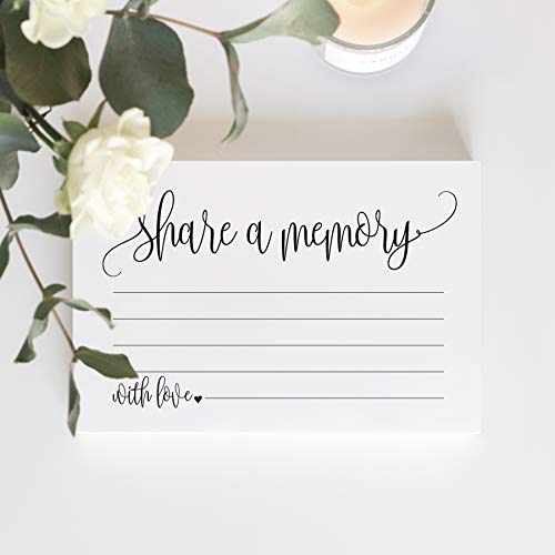 Bliss Collections Share A Memory Cards, Heart Script, Cards For Weddings, Showers, Birthdays, Celebration Of Life, Funeral, Retirement, Going Away And Graduation Memories, 4"X6" (Pack Of 50) #TOP3