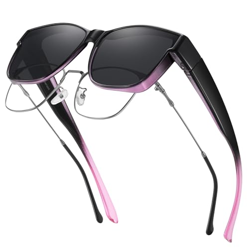 Image of GEGURI Polarized Sunglasses Fit Over Glasses for Men Women, Oversized Square Sun Glasses UV400 Protection Shades