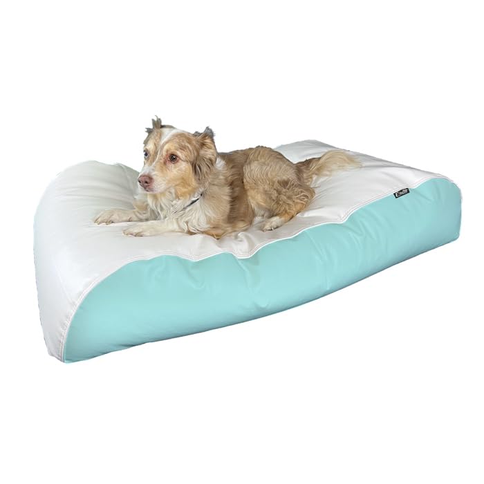 Indoor/Outdoor Waterproof Dog Bed (Multiple Sizes and Colors) (White/Seafoam, Small)