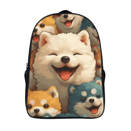 Mochila Pomerania para niños con pecho 3D y capa de plegable para regreso a la escuela