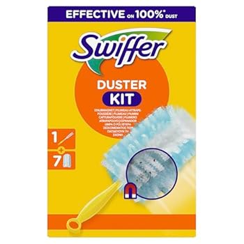 Swiffer Staubmagnet Starter-Set 1 Griff 7 Nachfülltücher Fängt Und Schliesst 3-mal Mehr Staub Und Haare Ein Als He