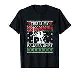 Photo Gallery maglione divertente con scritta in inglese "this is my christmas pajama biliard" maglietta Photo Gallery maglione divertente con scritta in inglese "this is my christmas pajama biliard" maglietta