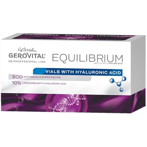 GEROVITAL EQUILIBRIUM Ampoules with 10% Liposomes with Hyaluronic Acid | Intensely Moisturizing and Smoothing Serum for Wrinkles and Fine Lines | Professional Product | 20 Ampoules x 2 ml Cover