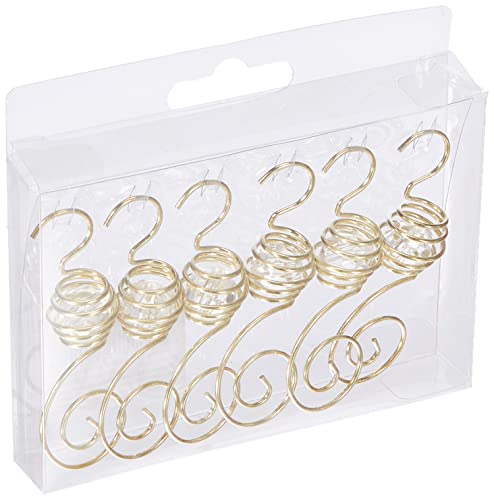 Inge-glas 1901-01 Bauble Hooks Spiral with Bead 7 cm Set of 6 Gold