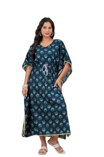 Image of BLOCKS OF INDIA Hand Block Kaftan in Cotton Fabric