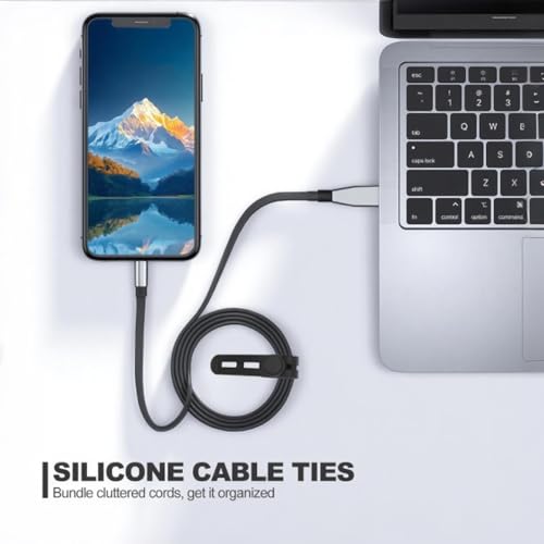 15 unidades de atadores para cables de silicona reutilizables, organizadores flexibles para cables de cargador, secador de pelo y cables eléctricos para hogar y oficina miniatura 7