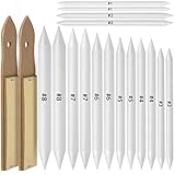 LEOBRO 16 Pcs Blending Stumps and Tortillions Set Sketch Drawing Tools with 2 Pcs Sandpaper Pencil Pointer Shipping by FBA