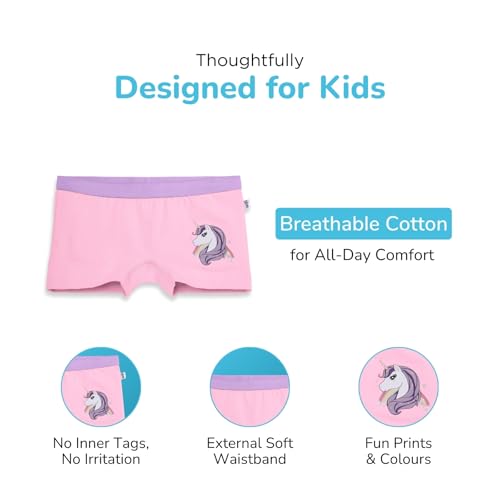 Image of YouGotPlanB Cotton Trunks for Girls | Ages 4-16 | Stretchable Trunks for Kids | Snug-Fit | Perfect for Active Girls
