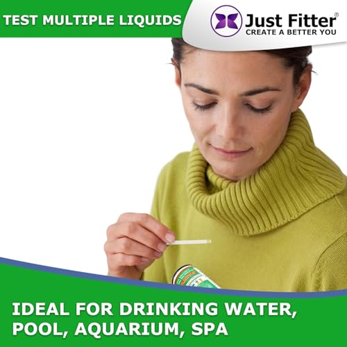 Image of Just Fitter Alkaline Water pH Test Strips. Testing Kit for Home Drinking Water and Liquids. Universal Tester for Aquarium, Fish Tank, Pool, Hot Tub, Spa, Kombucha, Fermentation and Brewing Process.