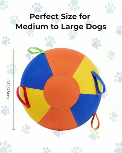 Image of 18Inch Herding Ball for Dogs, Interactive Large Dog Ball with Handles, Durable Outdoor Training Dog Toy for Medium to Large Dog Australian Shepherd Cattle Dog Border Collie and Horses
