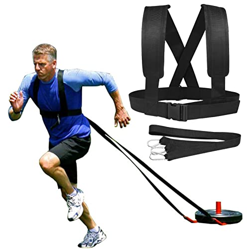 JINGAN Imbracatura per Tirare Pneumatici - Imbracatura da Slitta Professionale Imbracatura da Traino per Pneumatici Allenamento di Resistenza - Addestratore di Imbracatura di velocità per Allenamento