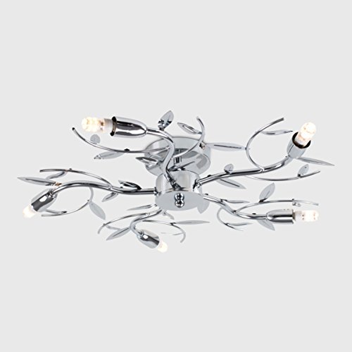 Lampadario decorativo floreale moderno in cromo