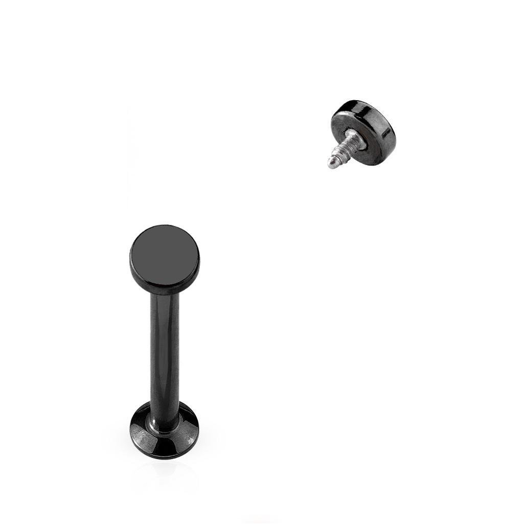 Lot De 2 Piercings Labret En Forme De Cœur Goutte - Rouge Et Noir - Acier Inoxydable Hypoallergénique