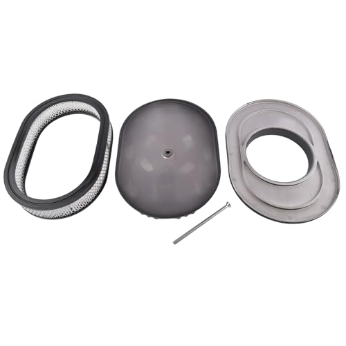 Filtre à air ovale de prestige en aluminium noir 30,5 cm pour Chevrolet et Ford