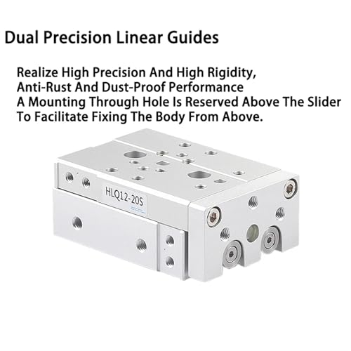 Cylindre pneumatique rail guidage de précision HLQ6 table coulissante 10x30 - 4