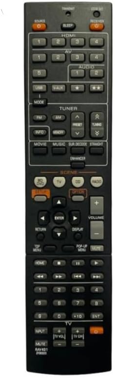 RAV491 ZF30320 Replace Remote Control Compatible with Yamaha AV A/V Receiver RAV334 WT92700 RX-V383 RX­V467 RX-V375 RX-V373 HTR-7065