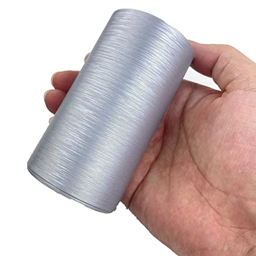 Tooldeco Brushed Imitation Metal Stickers Self-Adhesive Baseboard Wall Borders Door Frame Window Frame Decoration Stainless Steel Frame Stickers Border,3.9 Inch X 196 Inch (Silver) #TOP4