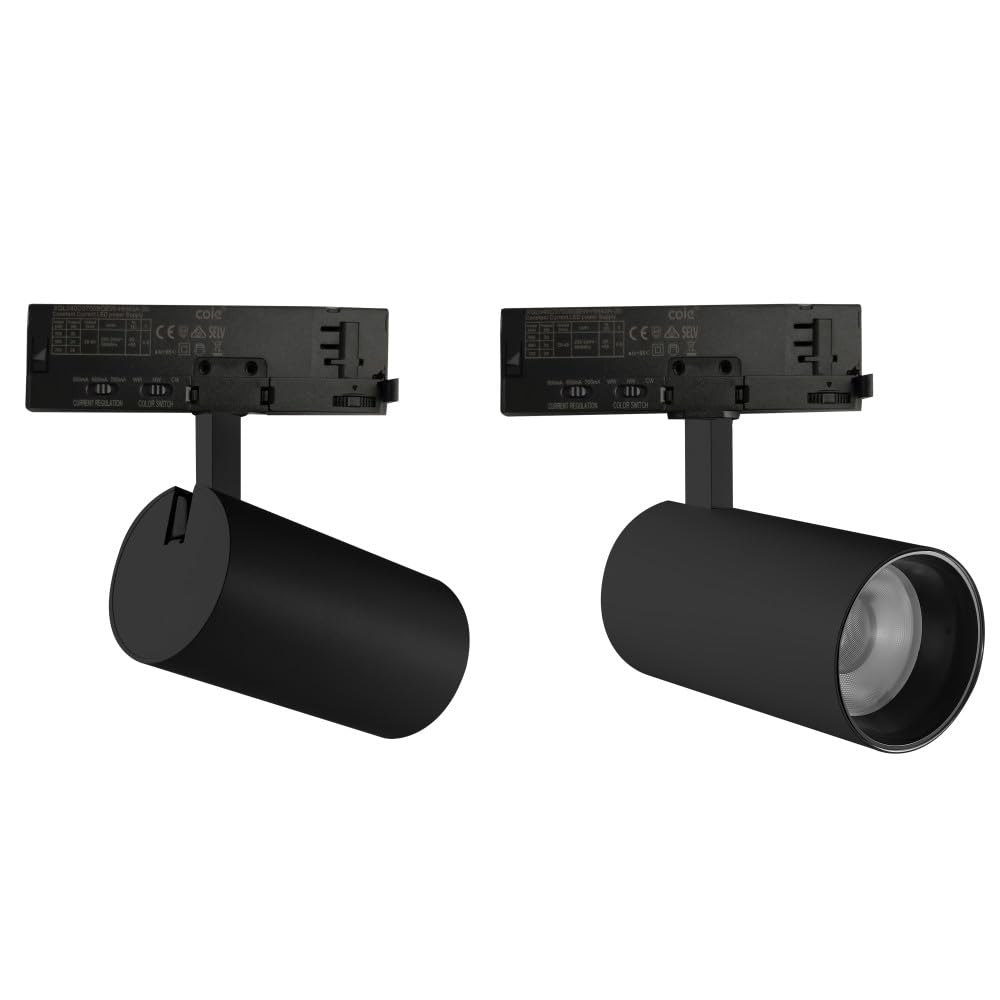Foco de Carril LED Trifásico Potencia_Temperatura de Color Regulables 20_25_30W 6000_4000_3000K Negro [ATL080030-T-B] | Greenice