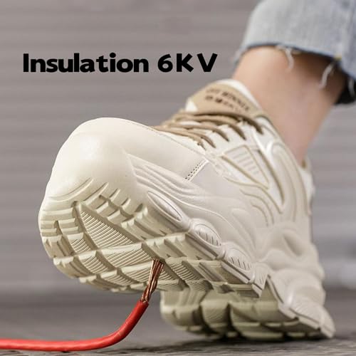 Women's Plastic Steel Toe Safety Shoes Puncture Proof Lace-Up Outdoor Sneakers3