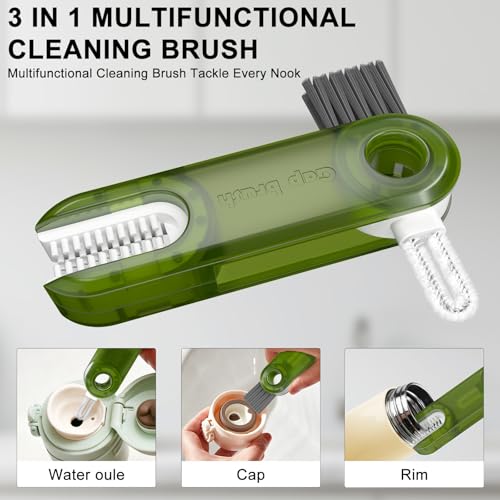 Image of 3 in 1 Cup Lid Gap Cleaning Brush Set, Multifunctional Bottle Cleaning Tools, Mutipurpose Tiny Cup Holder Cleaner, Home Kitchen Crevice Brush Tools