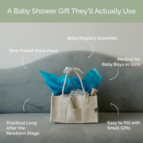 Image of Parker Baby Diaper Caddy - Nursery Storage Bin and Car Organizer for Diapers and Baby Wipes - White, Regular (Pack of 3)