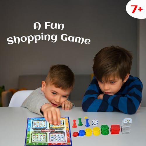 Image of Creative's Supermarket Game for Kids - Learn Money, Shopping, Addition & Subtraction - Includes Coins, Notes, Shopping Cards & Play Board, Educational Toy for Kids Ages 7 & Up