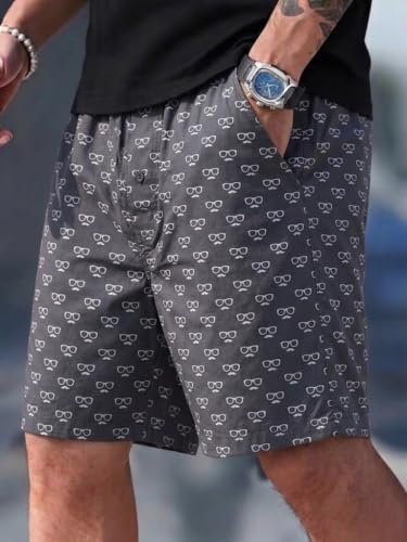 Image of Men's Cotton Casual Shorts |Striped Half Pants for Men |Comfortable | Elastic Waist with Drawstring | Lightweight & Comfortable for Beach Vacations, Casual Daily Outings & Sleepwear Bermuda Shorts